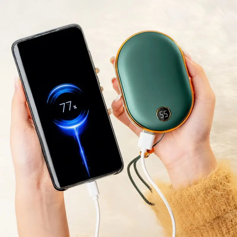 Great Value Double Side, Heating Reusable Heat Pack Hand Warmer10000mah Battery Capacity Hand Warmer/