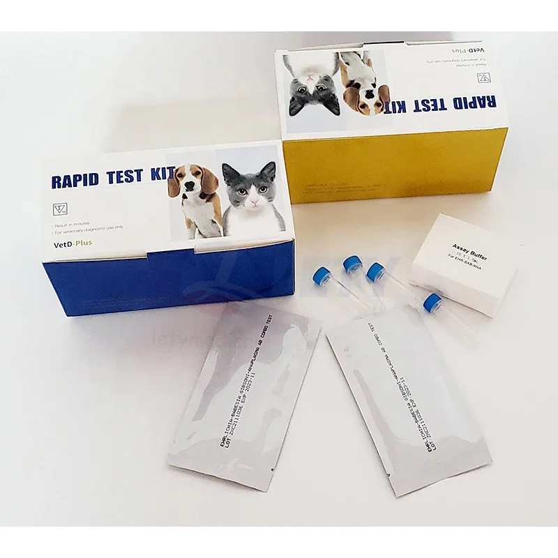 Wholesale Factory price Quick Diagnosis Veterinary Rapid Test Kit box For Pet Clinic TOXO Ab CDV CPV FIV-FELV EHR-LYM-ANA-CHW