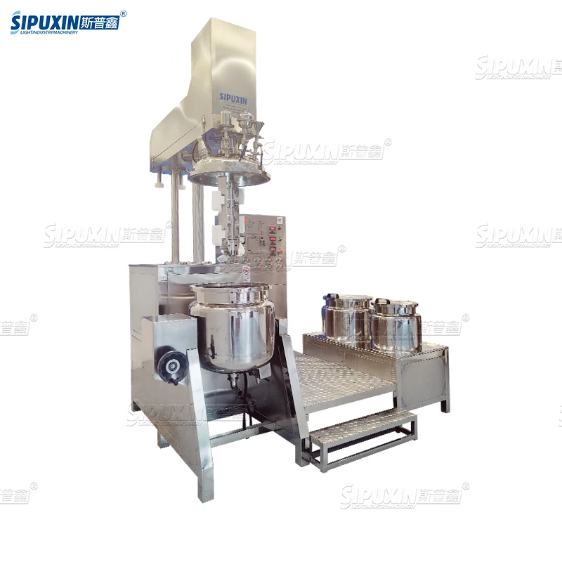 SPX Hot Sale 100L High Shear Upper Homogenizer Vacuum Homogenizer Gel Blender Body Milk Making Machine
