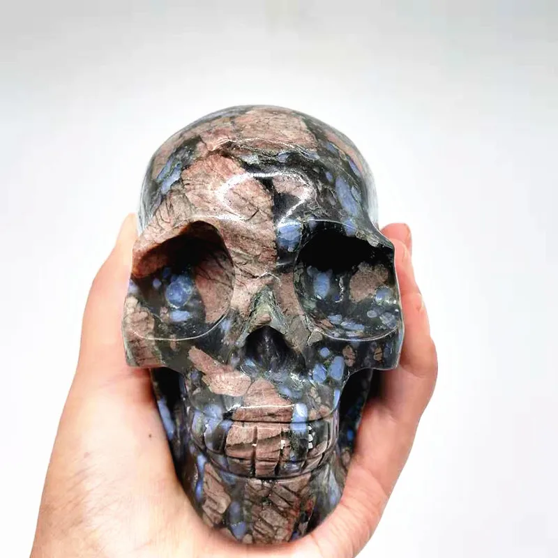 wholesale crystal skulls top quality hand carving human llanite skulls crystal crafts for fengshui decoration