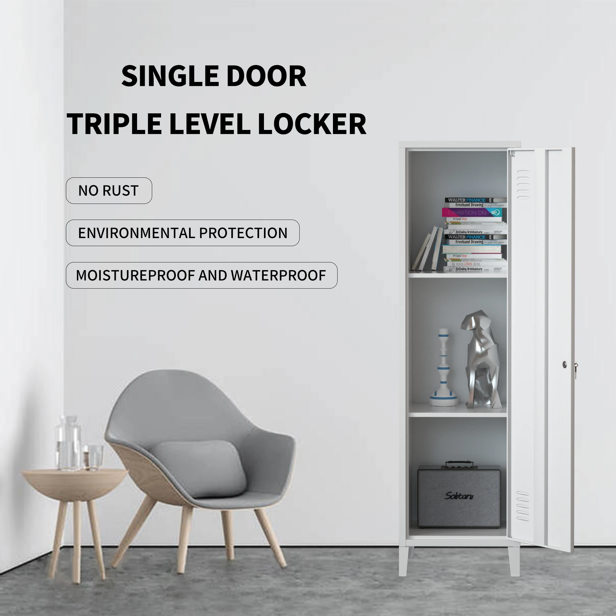 Single Door Steel Locker Cabinet One Door Worker Metal Cupboard Metal Locker for Sale