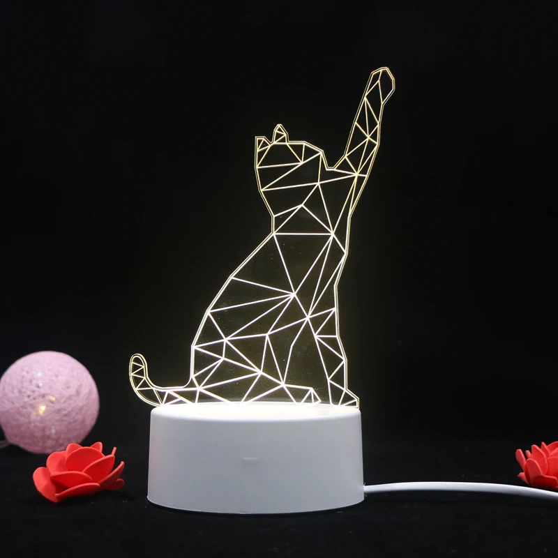 Акция ко Дню Святого Валентина, индивидуальные 3D креативные лампы, акриловая светодиодная иллюзия, ночник, 3d иллюзия, лампа