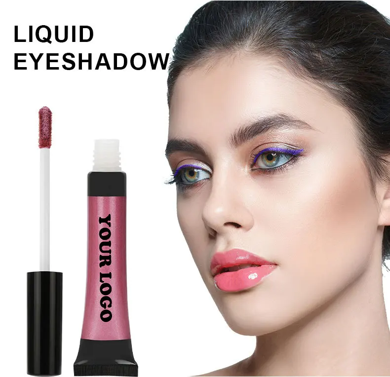 Single Color Shiny Glitter Glow Liquid Eyeshadow Long Wearing High Pigment Private Label Shimmer Makeup Vegan Liquid Eye Shadow