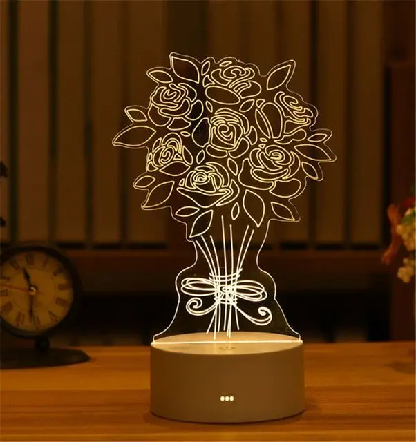 2021 Cuostm Creative Custom LED Nightlights Novelty 3D Illusion Night Light Acrylic Table Lamp For Room Decorative Light