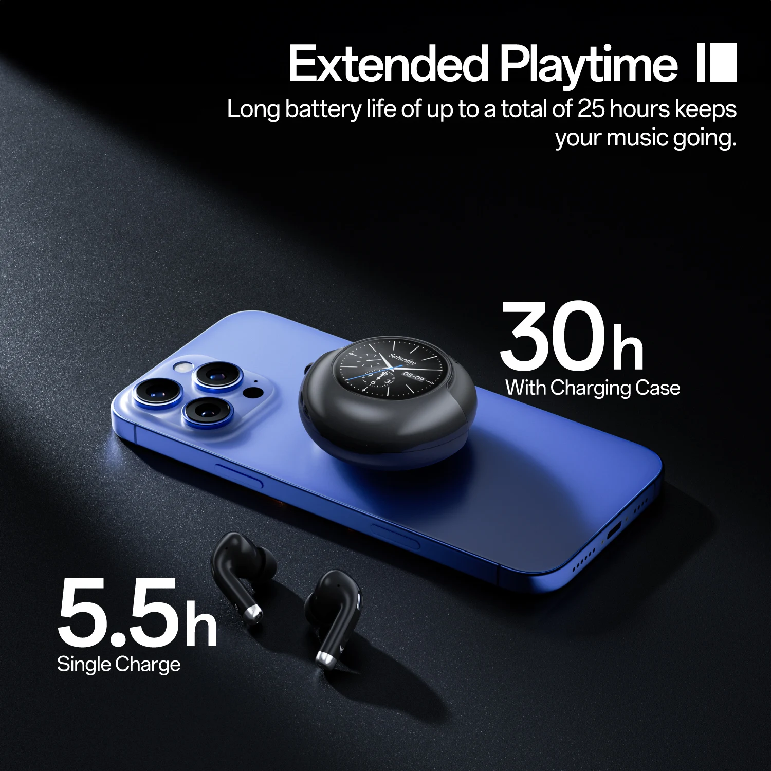 Weofly Lifefits 1.28inch Touch Screen  Pro Smart In-Ear Earphone With ANC Blue tooth 5.4 Wireless Stereo Sound Earbuds headphone