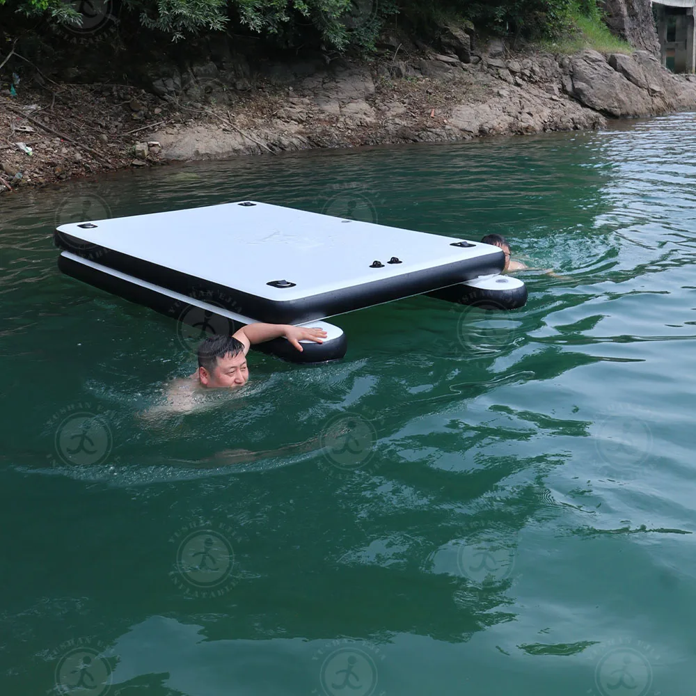 Custom Drop Stitch Inflatable Sport Boats Yacht Dock  Floating Water Mat Inflatable Dock for Yaht