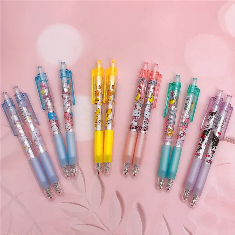 Мультяшная гелевая ручка hello kt, прозрачная ручка, черная ручка для письма, 0,5 мм