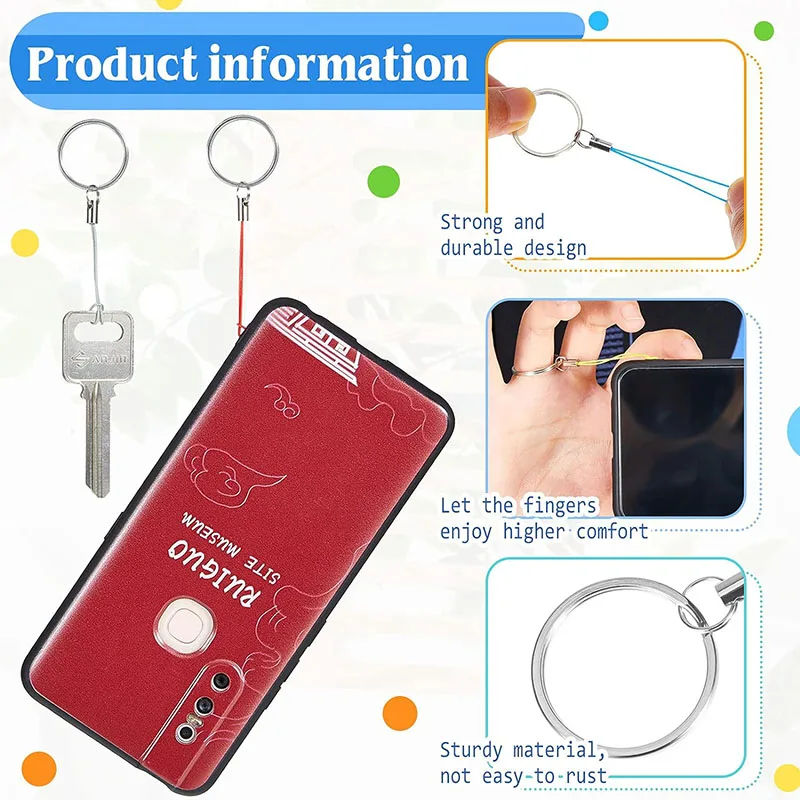 Nylon Lanyard Cell Phone Keyring Strap Lanyards Straps Split Ring Cellphone Charm Cords For Usb Drive Key Id Card Badge Keychain