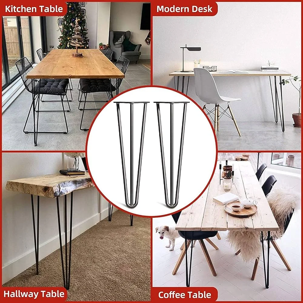Ornamental Moldings 4.25-In X 16-In Hairpin Metal Table Leg Coffee Table Legs for Living Room Sleek Hairpin Legs