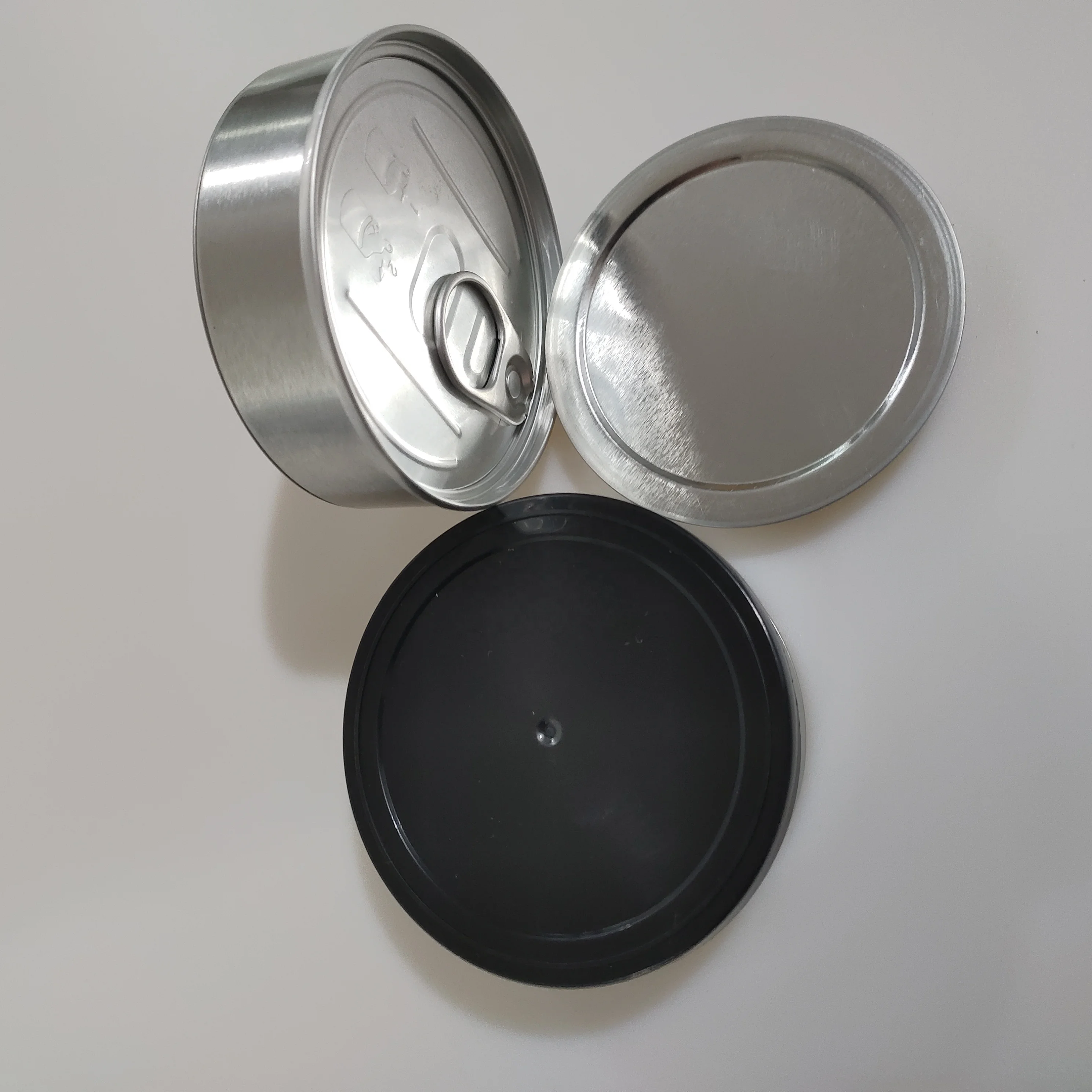 
Self seal pressitin 200ml 400ml 100ml press it tin tuna can smell lock with black top 