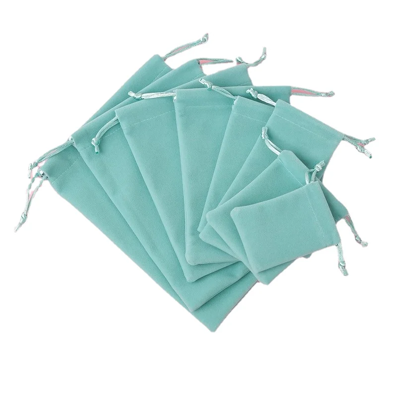 
50Pcs/Lot Jewelry Velvet Drawstring Bag Gift Packaging Pouches Wedding Party Decoration Eyelashes Makeup Cotton Storage Bags 