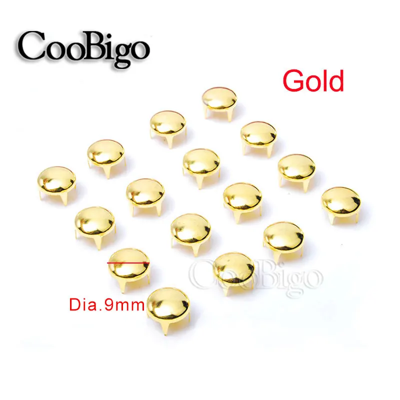 500 шт./упак. 9 мм Круглый купол заклепки Спайк заклепки “в стиле «панк-рок» кожаная фурнитура для обуви Одежда мешок запчастей для декорирования ногтей # GZ001-9