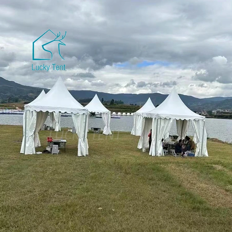 10 square meter 3x3 Aluminum PVC Pagoda Tent Outdoor Sunshade Canopy Garden Party Gazebo Pagoda with Flooring