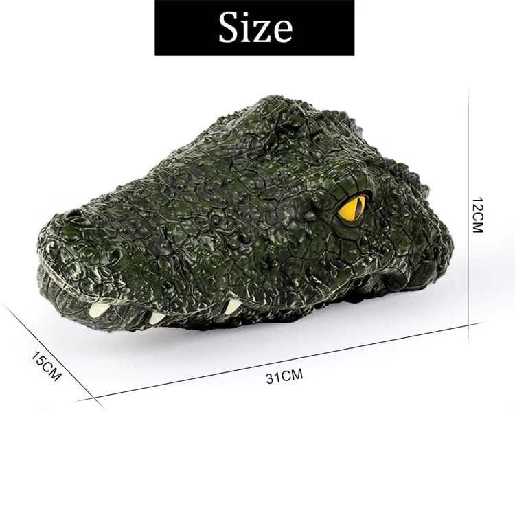 2.4GHz Head Boat for Pools and Lakes High Simulation Alligator Head RC Boats Prank Toys Remote Control Crocodile Boat for Kids