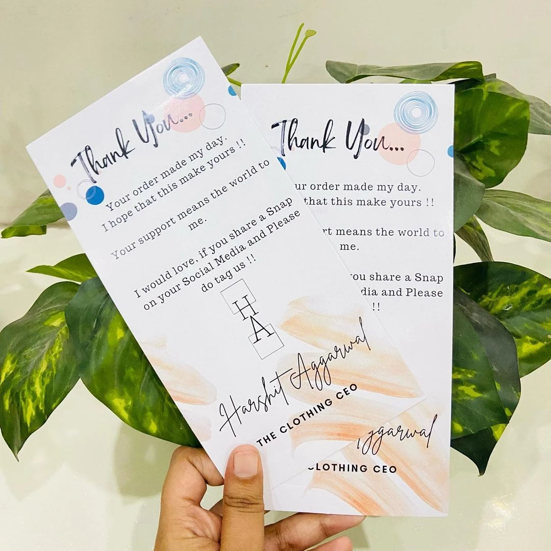 Business Thank You For Order Card Custom Printed Logo Greeting Thank You Card Postcard Cardboard Paper