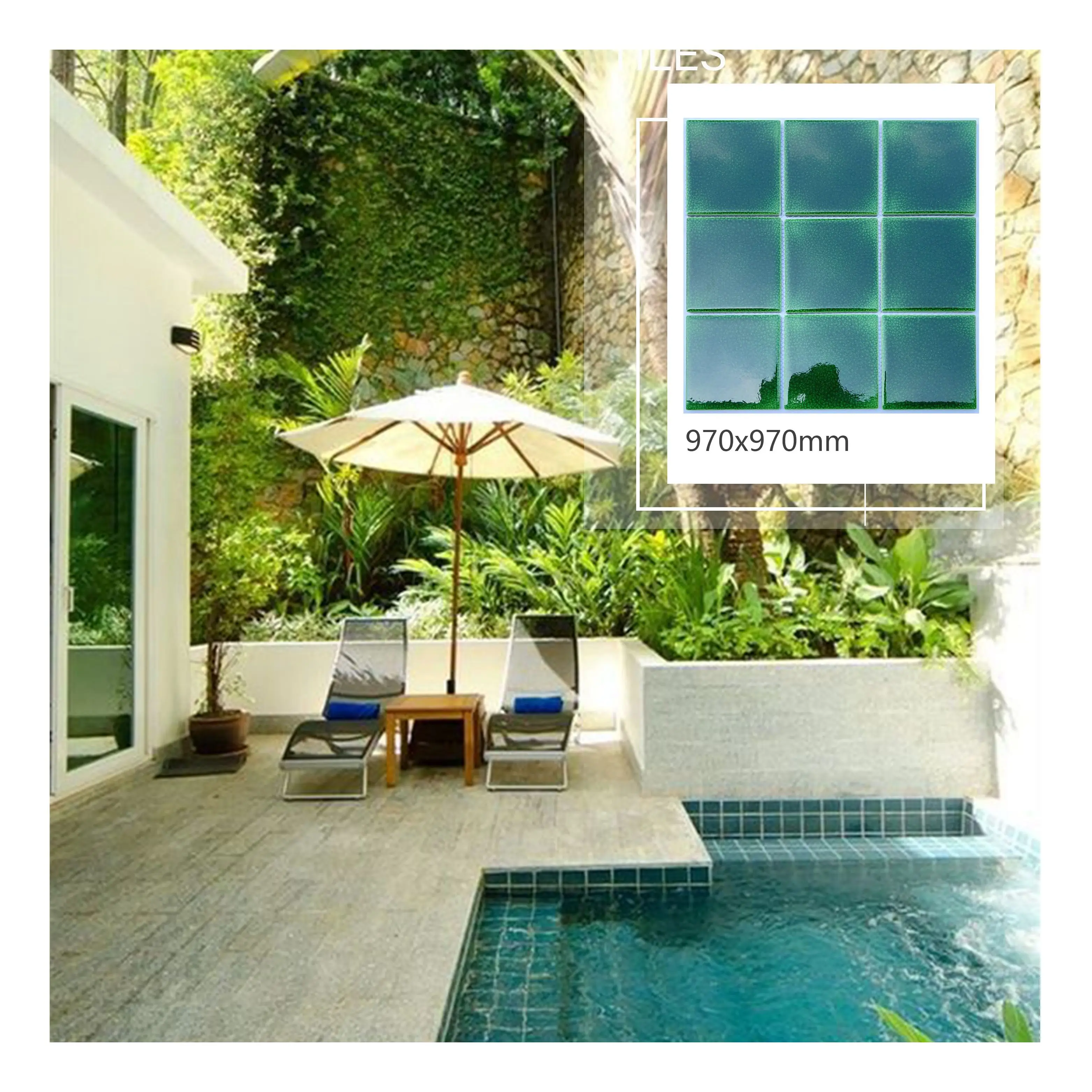 Hot sale Ice Crackle Ceramic Mosaic Swimming pool Irregular Mosaic