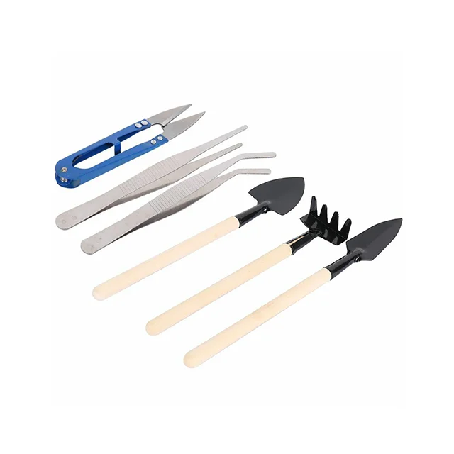 8pcs Garden Planting Tool Set Bonsai Succulent Transplanting Miniature Fairy Mini Garden Planting Gardening Hand Tools For Home