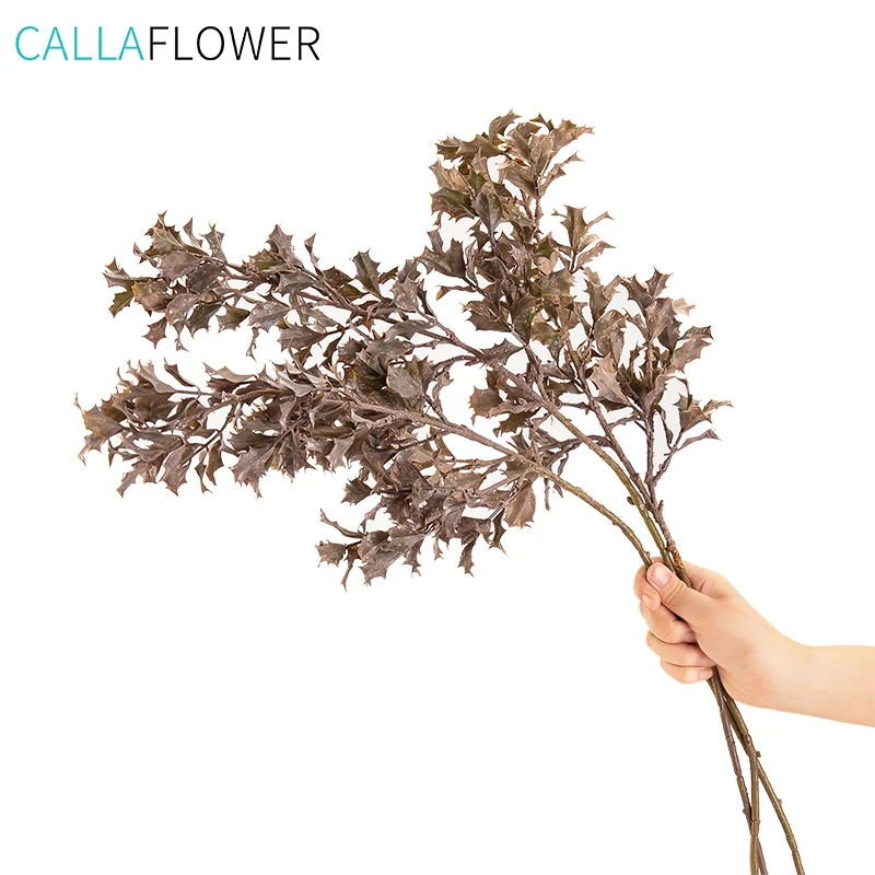 Оптовая продажа искусственный цветок MW82107 растение пластиковый лист ветка для свадебного декора