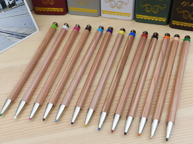Hot sale popular adults soluble drawing natural wooden pencil color