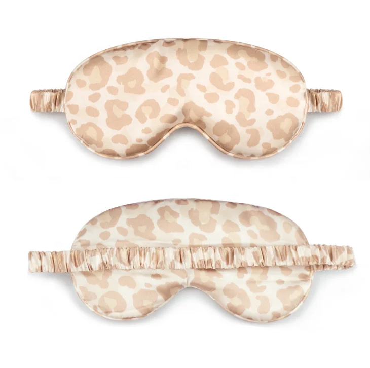 Factory wholesale new design pure color ice silk elastic satin elastic eye mask custom logo sleeping mask