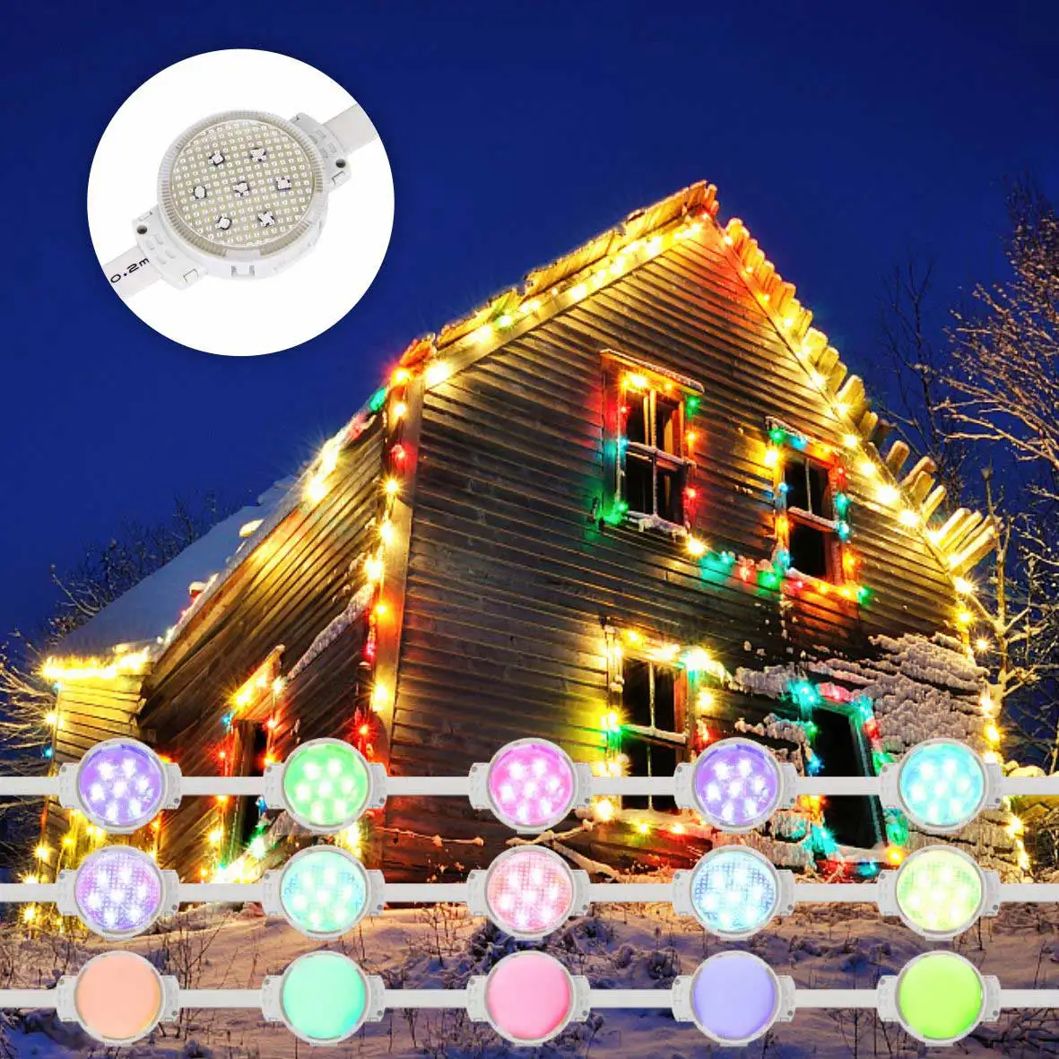 50mm Holiday  Decorative Lighting DC24V RGB Christmas Light Outdoor Waterproof Led Pixel Point Lighting