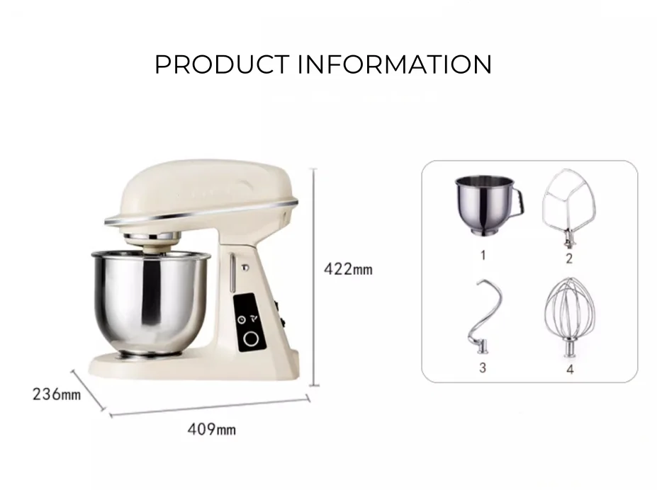 7L Commercial Stand Food Mixer with Electronic Screen Kitchen Cake Mixing Machine Catering Equipment for Bakery
