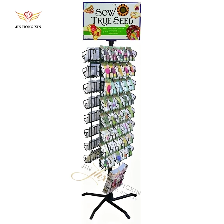 Customized Multifunction modern floor standing retail shelf flower seeds store display shelves