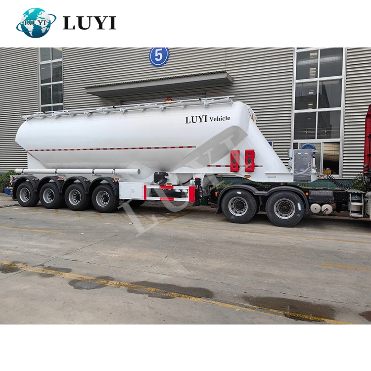 LUYI 3 Axle  Bulk Powder cement  Feed Silo Tanker Bulk Cement Truck Semi Trailer