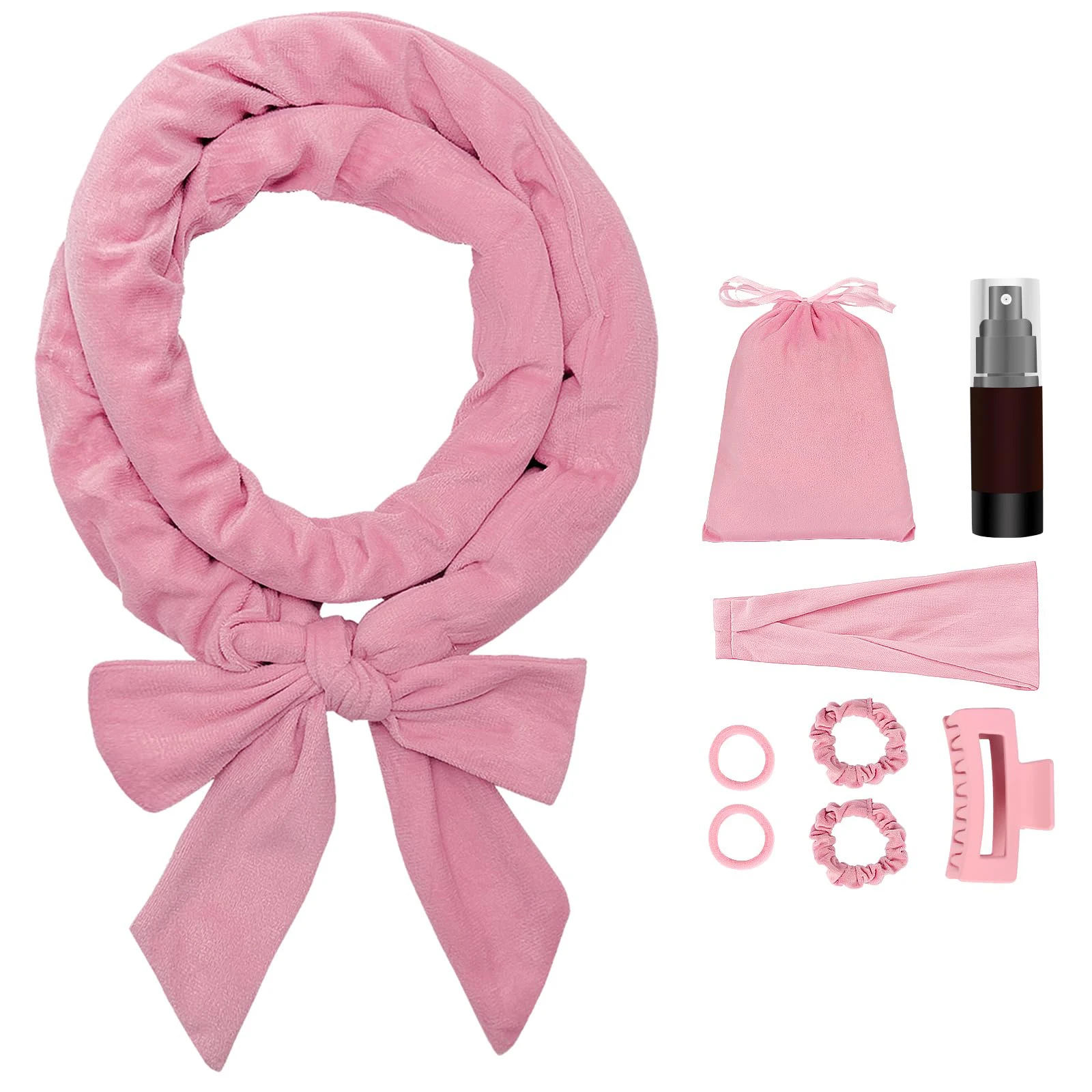 Black Velour Lazy Hair Curls Roller Wrap Non Heat Overnight Hair Curler Headband No Heat Curling Rod Headband