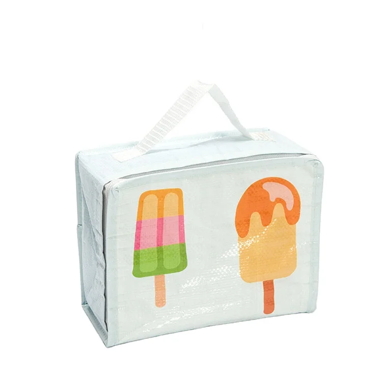 Hot Sale Reusable RPET Thermal Insulation Fresh Aluminum Foil Ice Cream Cooler And Warmer Box Bag Grocery Bag