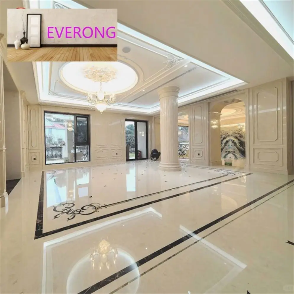 luxury villa marble stone house decor cream marble floor tiles beige marble waterjet customization China factory price