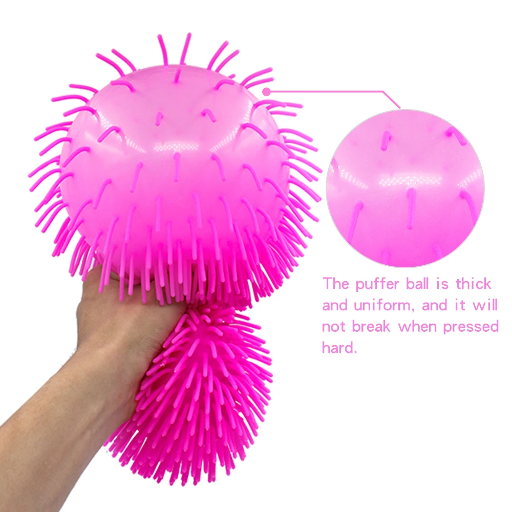
Funny Hairy Soft Huge Balloon Baby Face Flashing Puffer Ball Toy 