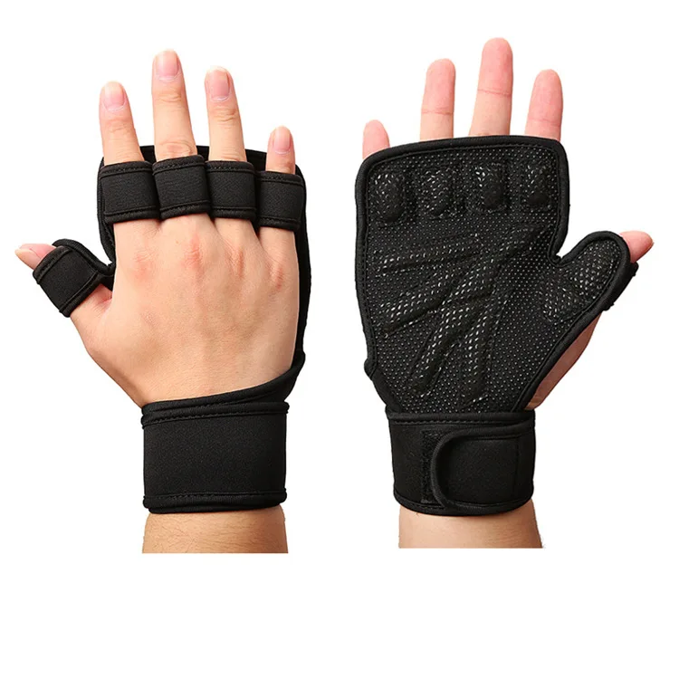 Men Weight Lifting Gloving Leather Grip Gym Workout Bodybuilding Fitness Gloves