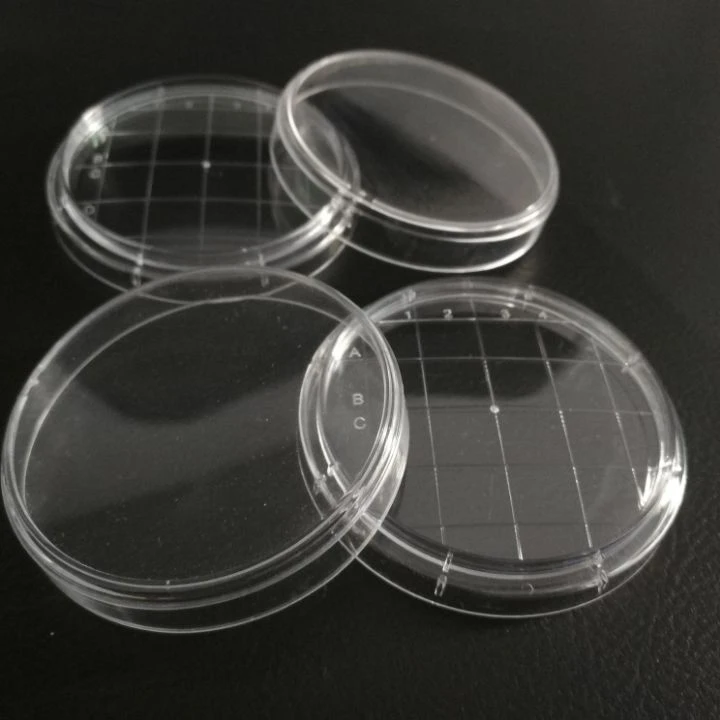 China factory product plastic petri dish 55mm Contact dish  with grid