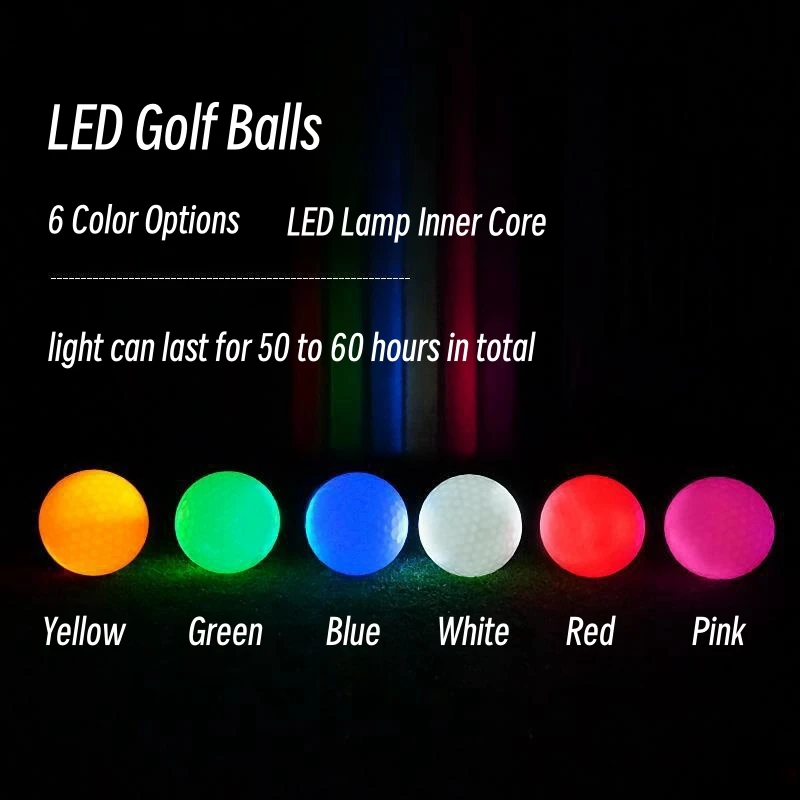 Wholesale High Quality Custom Logo Luminous LED Golf Ball for Golf Night Game