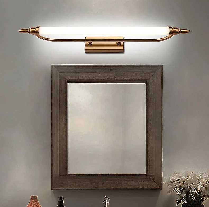 LED Bathroom Vanity Lighting Fixtures Long Shade Stainless Steel Bath Mirror Lamps Wall Lights Makeup Front Light