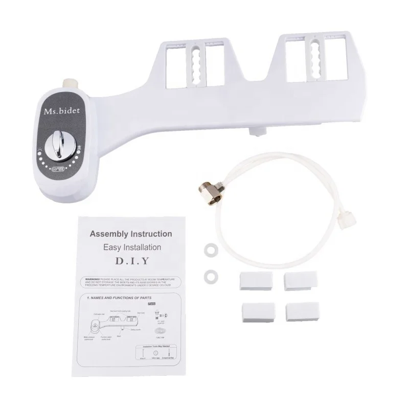 Non-electric Bidet Attachment For Toilet Self Cleaning Single Retractable Nozzle Bidet Attachment Spray Bidet