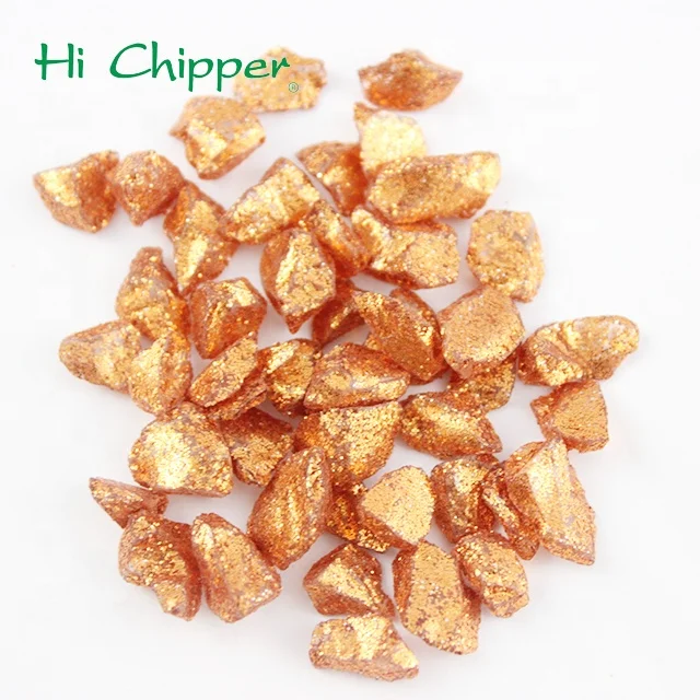 2-4mm copper glitter powder coated glass chips for floor and terrazzo