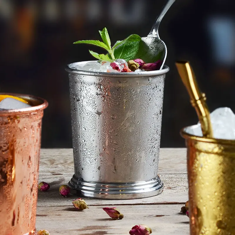Wholesale Custom Wedding Party Cocktail Cup Solid Stainless Steel Mojito Copper Moscow Mule Mug Mint Julep Cup