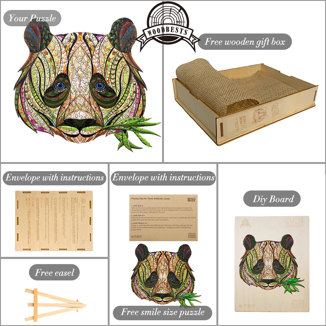 WOODBESTS 3mm all sizes unique design laser cutting plywood wooden jigsaw puzzle game kids best gift