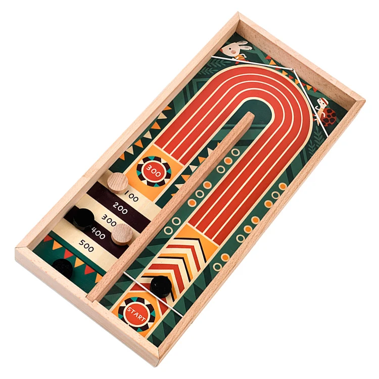 Hot Sales New Design Flying Hockey wooden toys for children Funny kids wooden Catapult Chess Game parent-child interaction Game