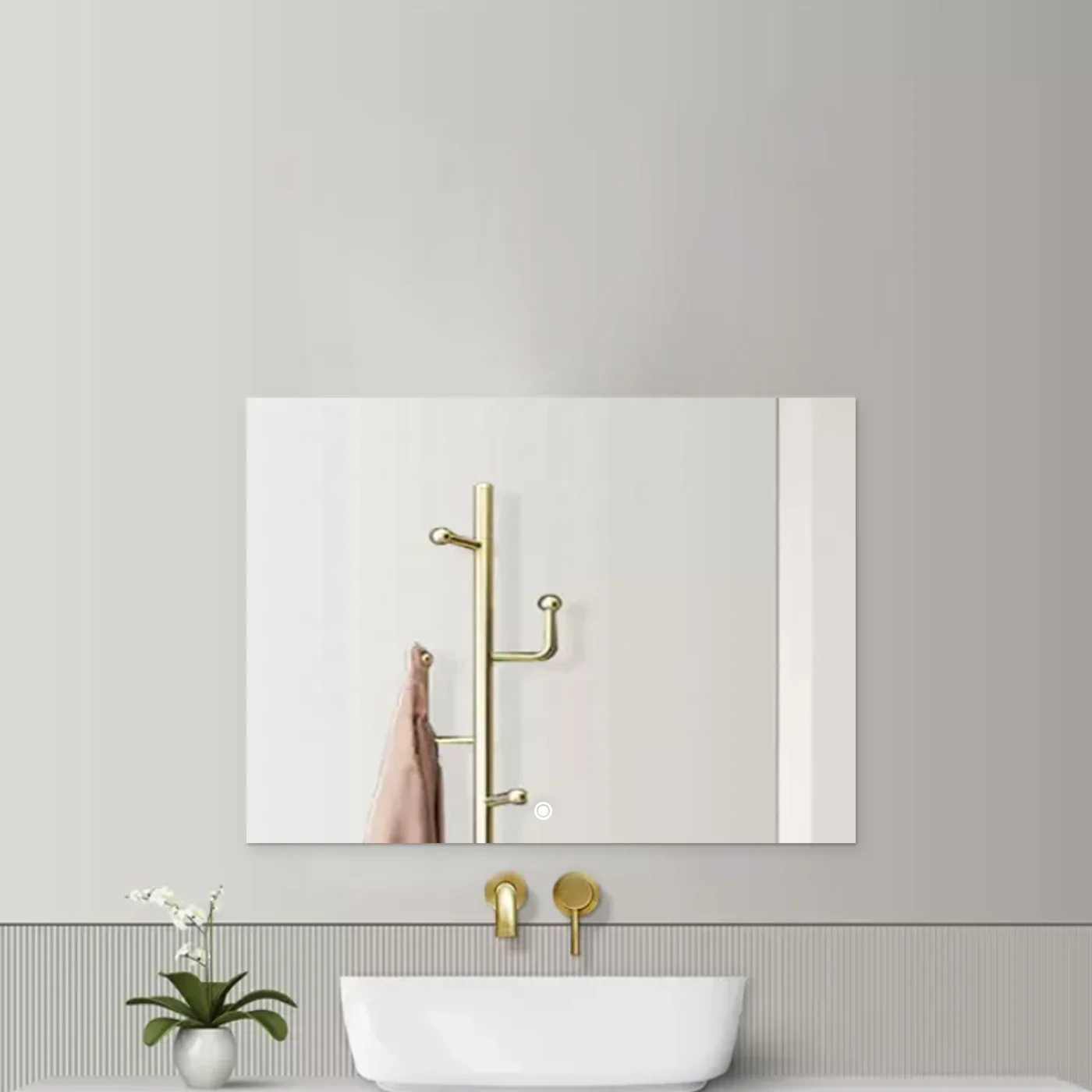 espejo inteligente backlit mirror illuminated rectangle mirror Touch Screen Bathroom Mirror With Heating Defog