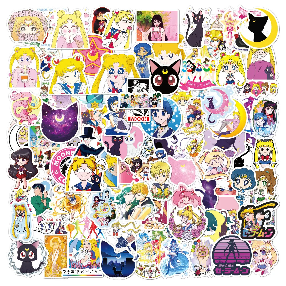 100 PCS Sailor Moon anime stickers decorative waterproof stickers for Laptop Water Bottle Toy suitcase motorcycle skateboard