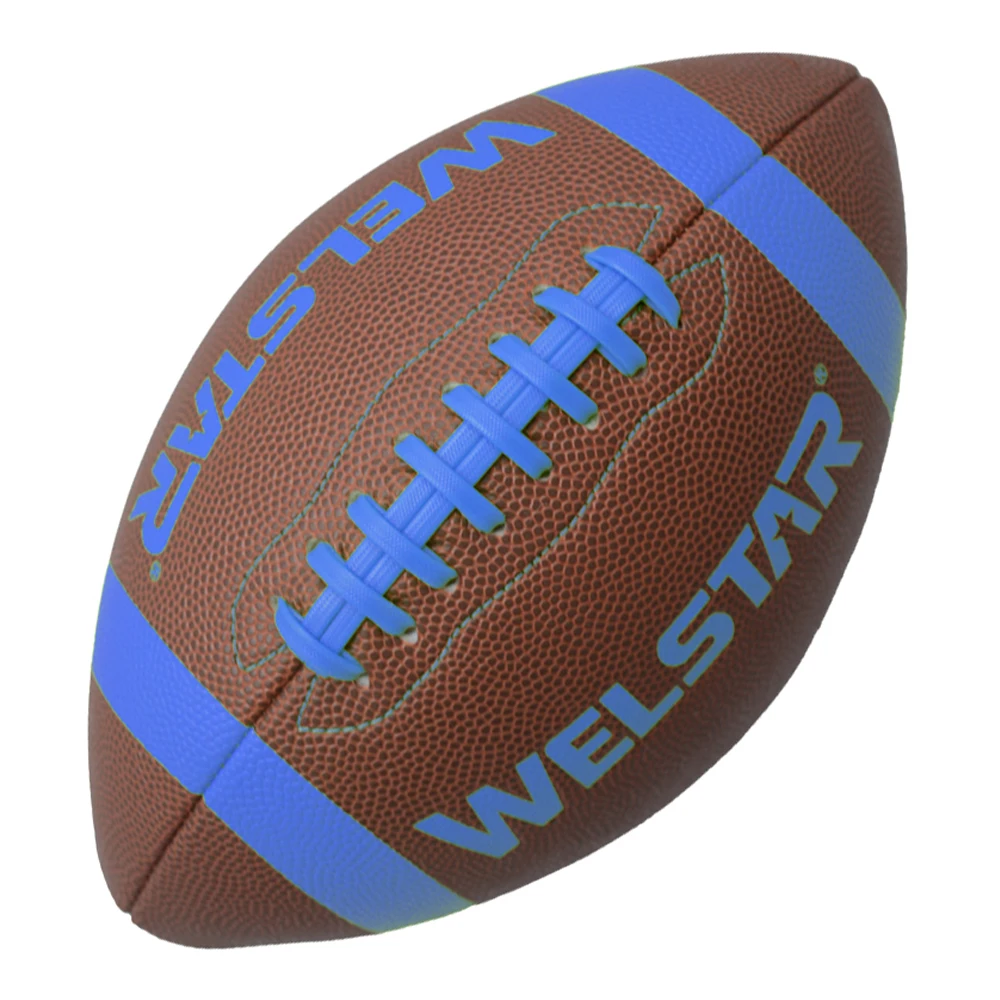 American Football Ball with Neon Color Print PU Composite Leather for Training and Promotions