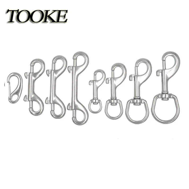 Dropshipping Tooke high quality solid stainless steel 316 silver bolt snap accessories diving snap hook