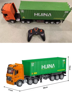 HUINA 1317 1/18 scale simulation model car foreign trade container truck 9 channel engineering truck vehicle