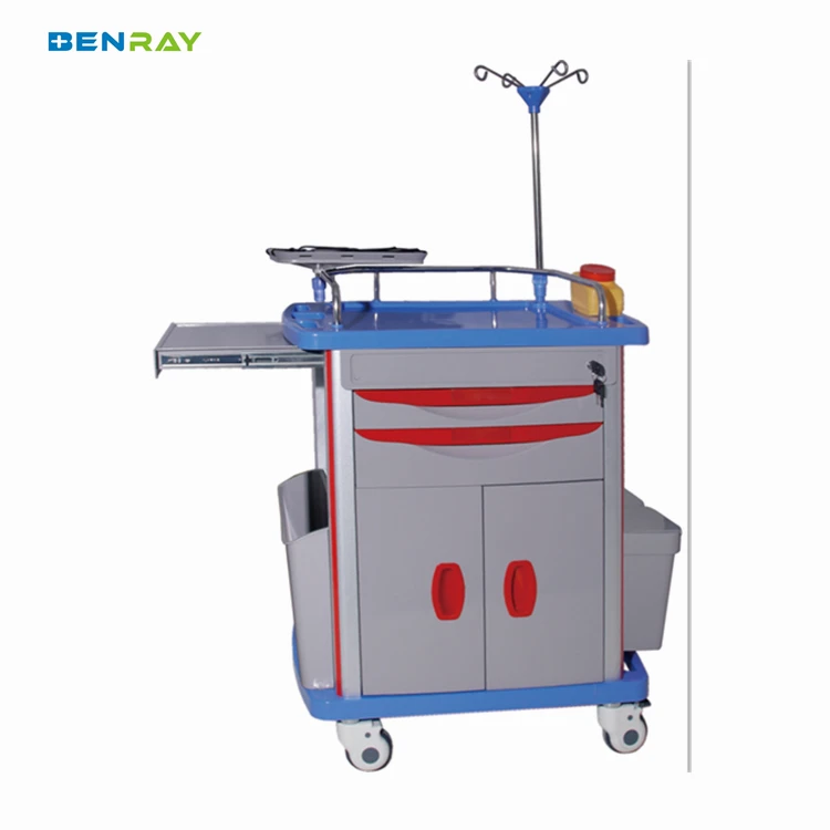 Hospital medical records crash cart  ABS emergency medical cart trolley  with drawers trolley medical