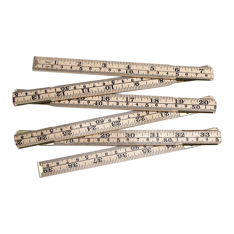Wholesale Logo Custom Wooden Folding Ruler 2 Meter 10 Folds For Carpenter