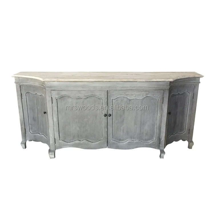 MRS WOODS French country style grey reclaimed wood chinese sideboard Cabinet
