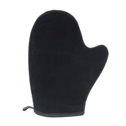 OEM Custom Color LOGO Dual Sided Super Soft Deluxe Velvet Tanning Mitt With Thumb Self Tanning Mitt